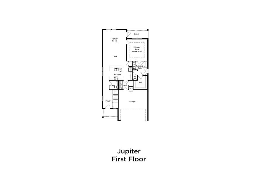2D floor plan layout for the Jupiter by DRB Homes in Hamilton Bluff, Haines City, FL (Image 3).