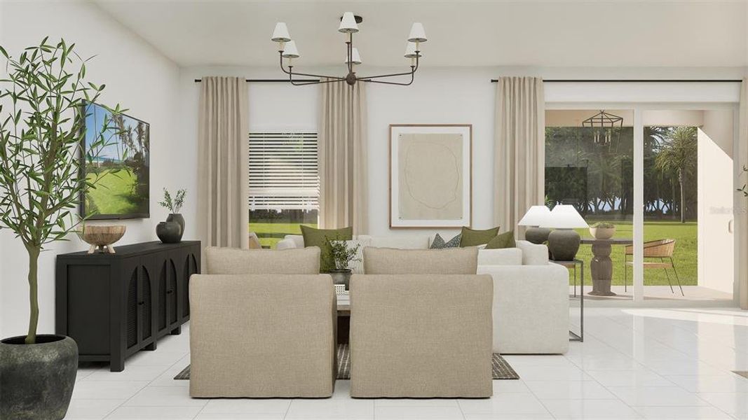 Furnished interior view inside a new home in Island Lakes at Coco Bay, Englewood (Image 5).