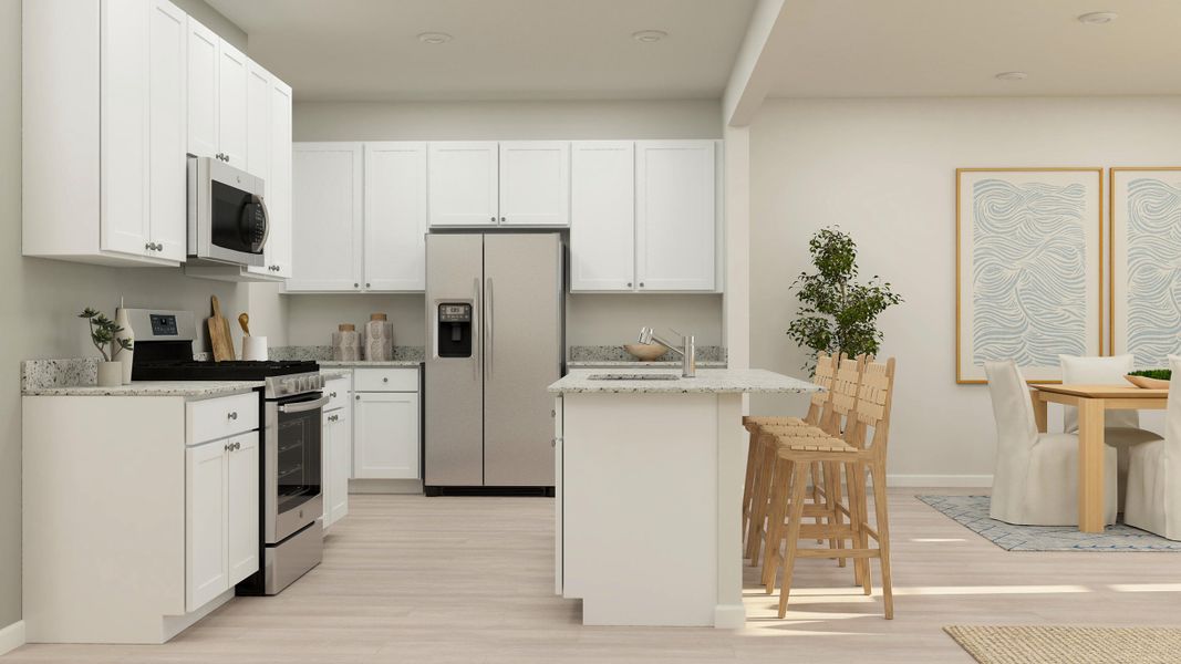 Furnished interior view inside a new home in Dawson Pointe, Summerville (Image 4). Furnished interior view inside a new home in Dawson Pointe, Summerville (Image 4).