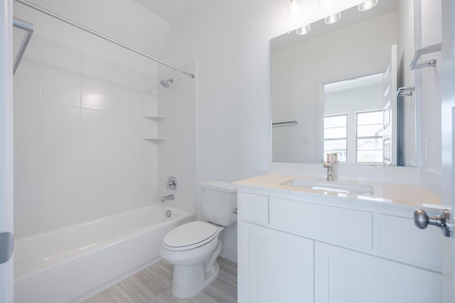 Furnished interior view inside a new home in Wolf Ranch South Fork, Georgetown (Image 4). Furnished interior view inside a new home in Wolf Ranch South Fork, Georgetown (Image 4).