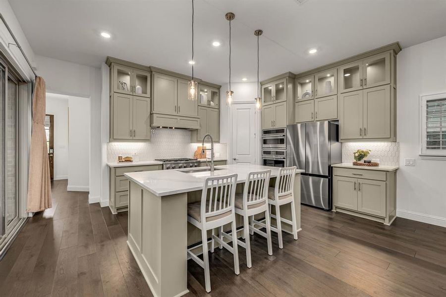 Furnished interior view inside a new home in Fields Villas - Darling Homes, Frisco (Image 23). Furnished interior view inside a new home in Fields Villas - Darling Homes, Frisco (Image 23).