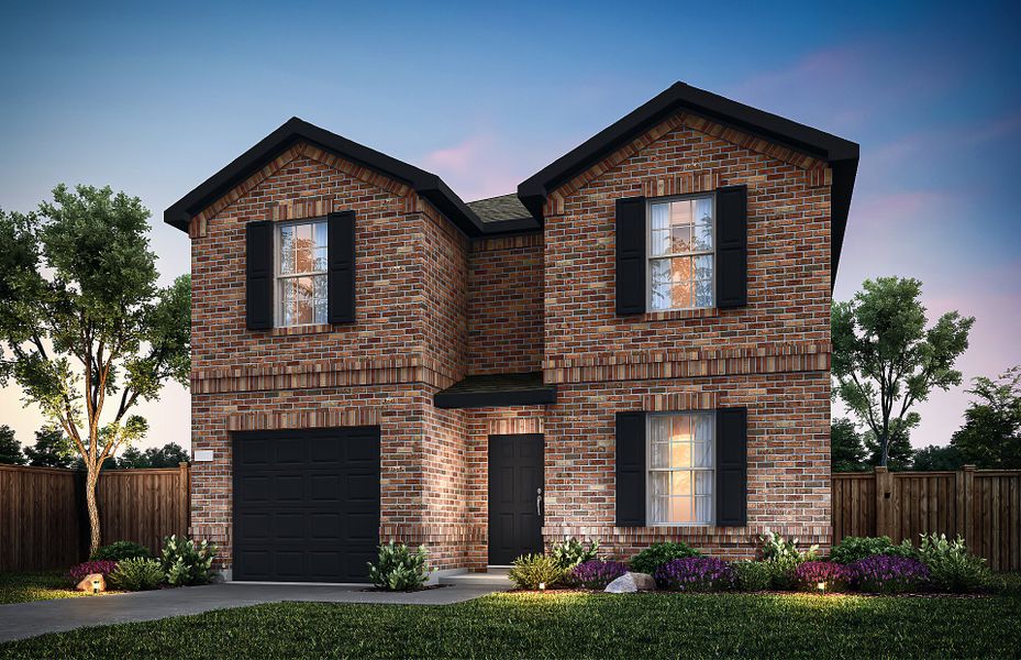 Representative exterior photo of a completed home built from the McAlester by Centex in Sonterra, Jarrell, TX (Image 6). Representative exterior photo of a completed home built from the McAlester by Centex in Sonterra, Jarrell, TX (Image 6).