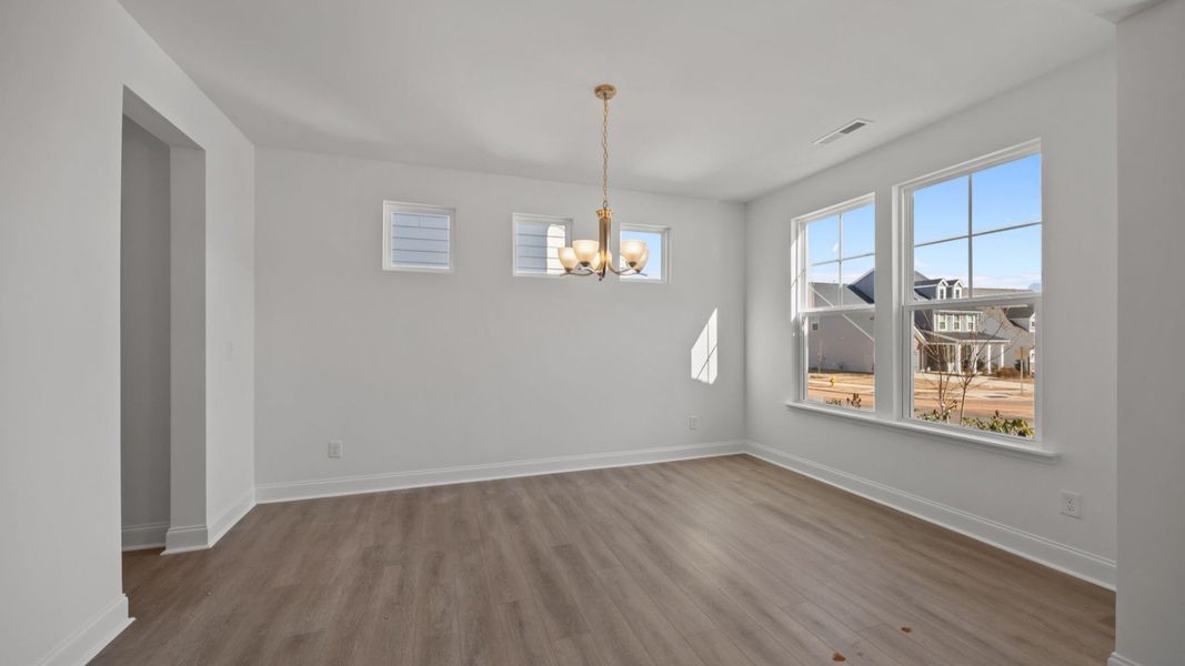 The Burton Plan in Farms at Bellingham by DRB Homes in Charlotte NC- Dining Area