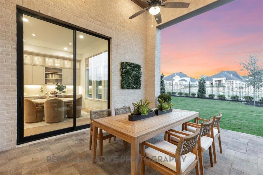 Exterior details and patio area of a home in Star Trail, Prosper (Image 2).