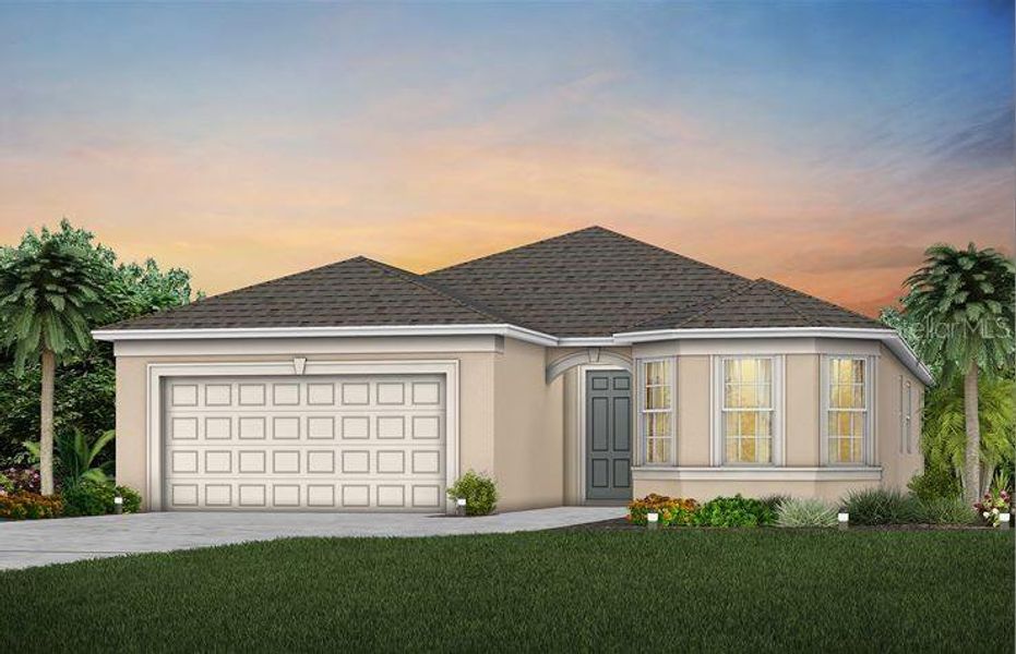 Exterior Design. Artistic rendering for this new construction home. Pictures are for illustrative purposes only. Elevations, colors and options may vary.