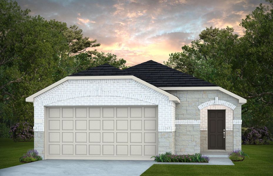 Representative exterior photo of a completed home built from the Taft by Centex in Pinara Pines, Conroe, TX (Image 2). Representative exterior photo of a completed home built from the Taft by Centex in Pinara Pines, Conroe, TX (Image 2).