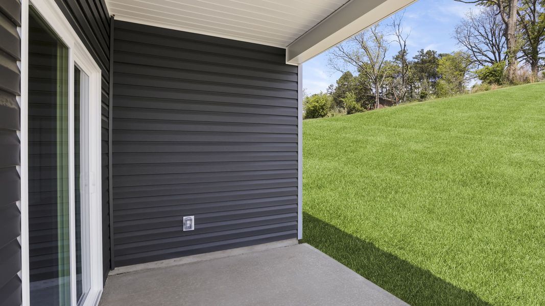 Exterior details and patio area of a home in Spring Ridge, Anderson (Image 21).