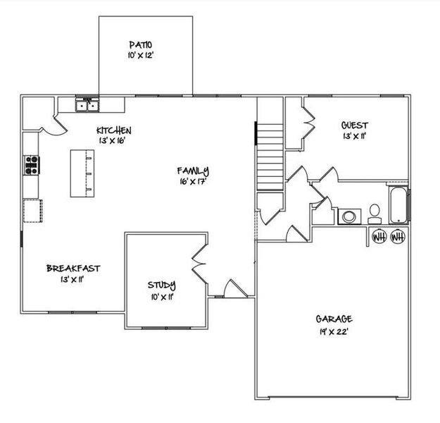 2D floor plan layout of this home in , Edgefield, SC (Image 2).