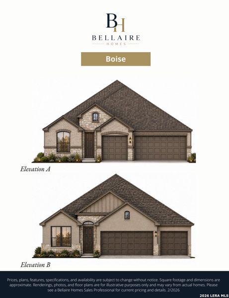 Exterior rendering of this home design in Buffalo Crossing, Cibolo, TX (Image 1). Exterior rendering of this home design in Buffalo Crossing, Cibolo, TX (Image 1).