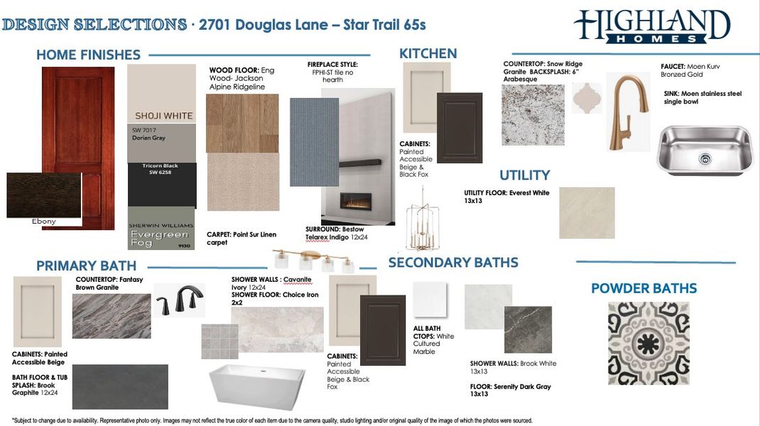 Sample of building materials used in homes in Star Trail, Prosper (Image 25).