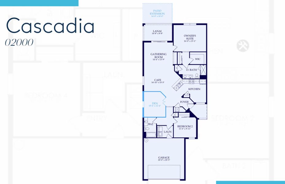 2D floor plan layout of this home in Del Webb Catalina, Lakewood Ranch, FL (Image 4).