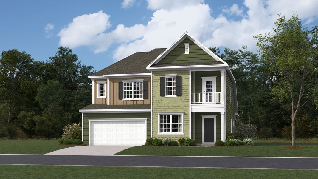 Front exterior of a new home in Shadow Stone, Simpsonville, SC, highlighting curb appeal (Image 1). Front exterior of a new home in Shadow Stone, Simpsonville, SC, highlighting curb appeal (Image 1).