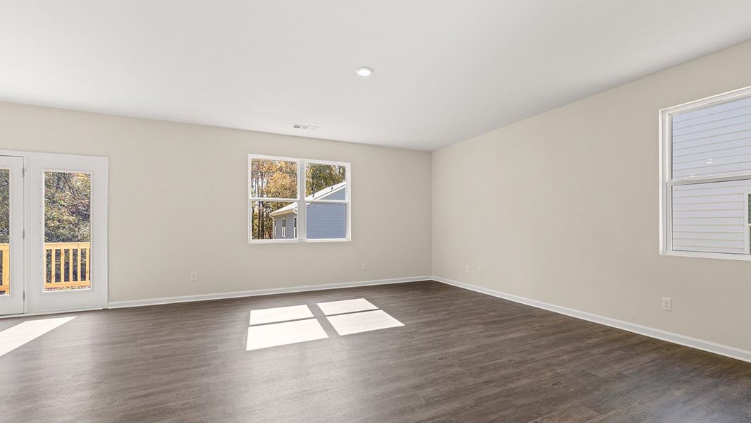 Representative unfurnished interior of a home built from the FLORA by D.R. Horton in Thompson Ridge, Dallas (Image 12). Representative unfurnished interior of a home built from the FLORA by D.R. Horton in Thompson Ridge, Dallas (Image 12).