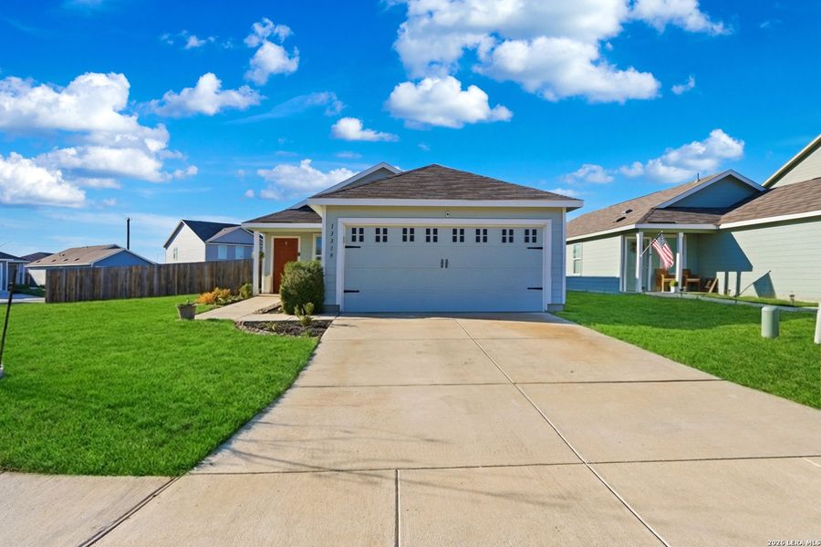 Front exterior of a new home in Mission del Lago, San Antonio, TX, highlighting curb appeal (Image 2). Front exterior of a new home in Mission del Lago, San Antonio, TX, highlighting curb appeal (Image 2).