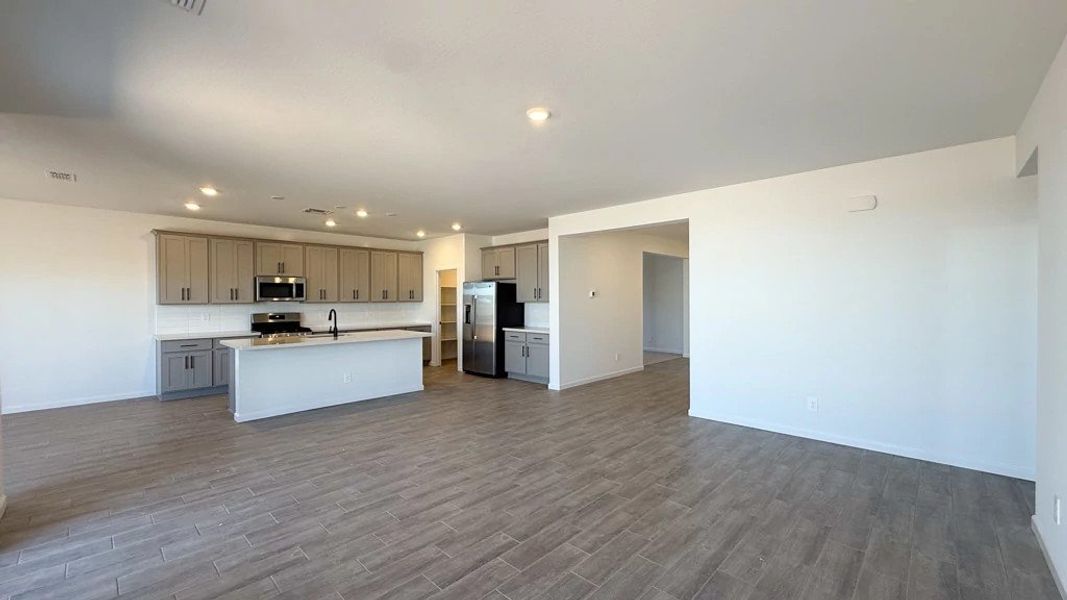Great room and kitchen