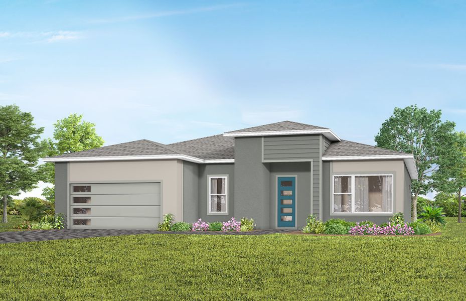 Front exterior of a home in the Del Webb Lakehaven community, located in Clermont, FL (Image 12).