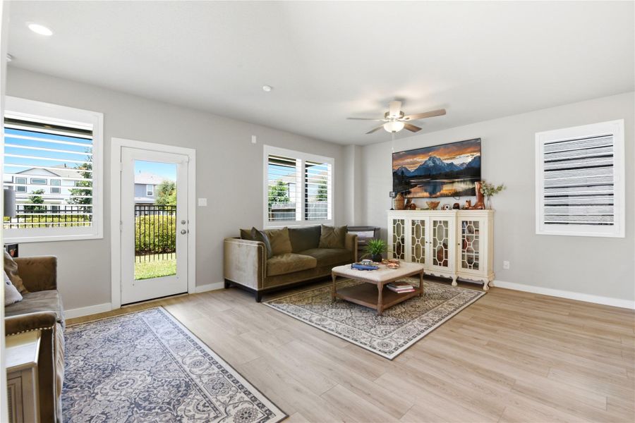 Furnished interior view inside a new home in Dunvale Village - Townhome Collection, Houston (Image 8).