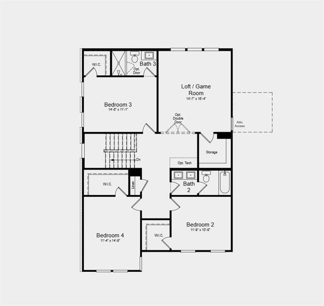 2D floor plan layout of this home in Reserve at Hickory Walk, Kennesaw, GA (Image 2). 2D floor plan layout of this home in Reserve at Hickory Walk, Kennesaw, GA (Image 2).