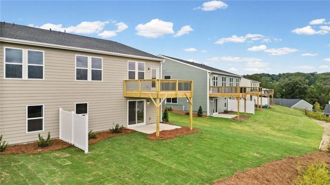 Exterior details and patio area of a home in Villas at Gold Creek, Dawsonville (Image 24).