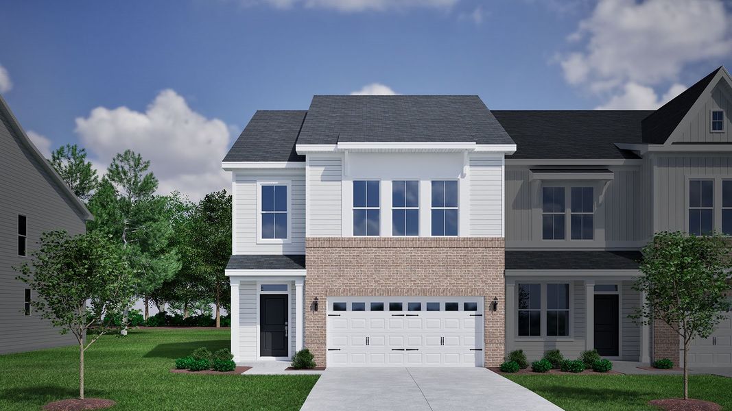Representative exterior photo of a completed home built from the Hydrangea - Vanguard Collection by Mungo Homes in Grand Park, Leland, NC (Image 13).