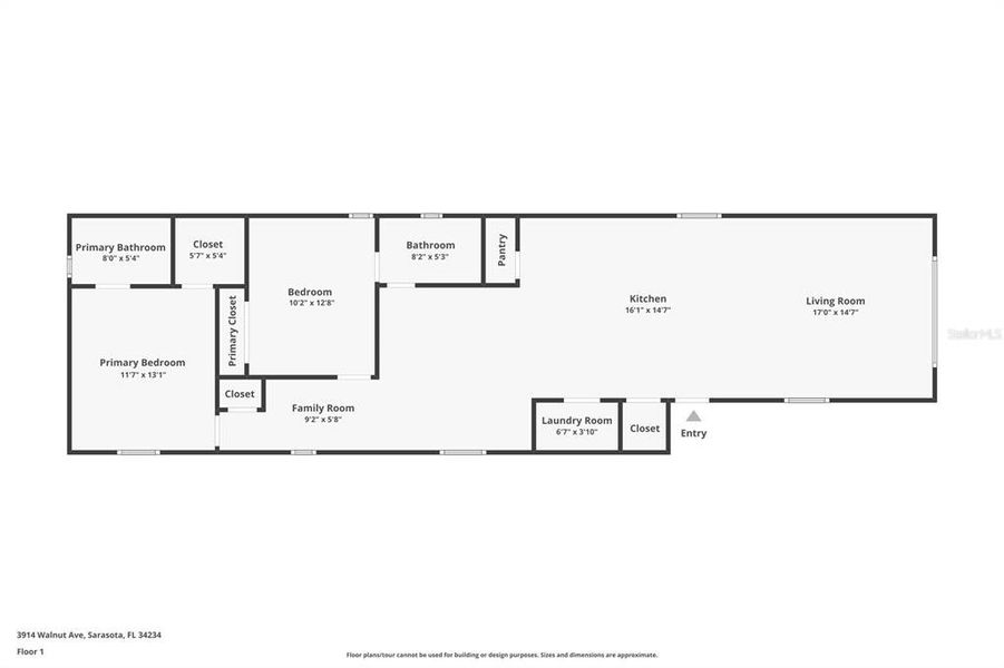 2D floor plan layout of this home in , Sarasota, FL (Image 3).