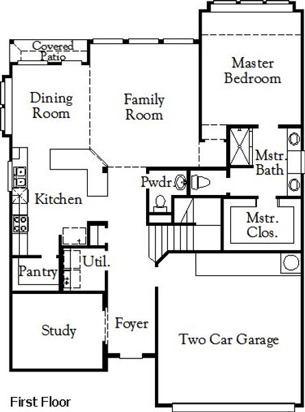 2D floor plan layout for the Itasca by Coventry Homes in The Parklands, Santa Clara, TX (Image 3).