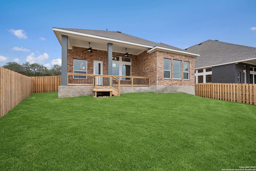 Exterior details and patio area of a home in Windsong - Reserve Series, Boerne (Image 23). Exterior details and patio area of a home in Windsong - Reserve Series, Boerne (Image 23).
