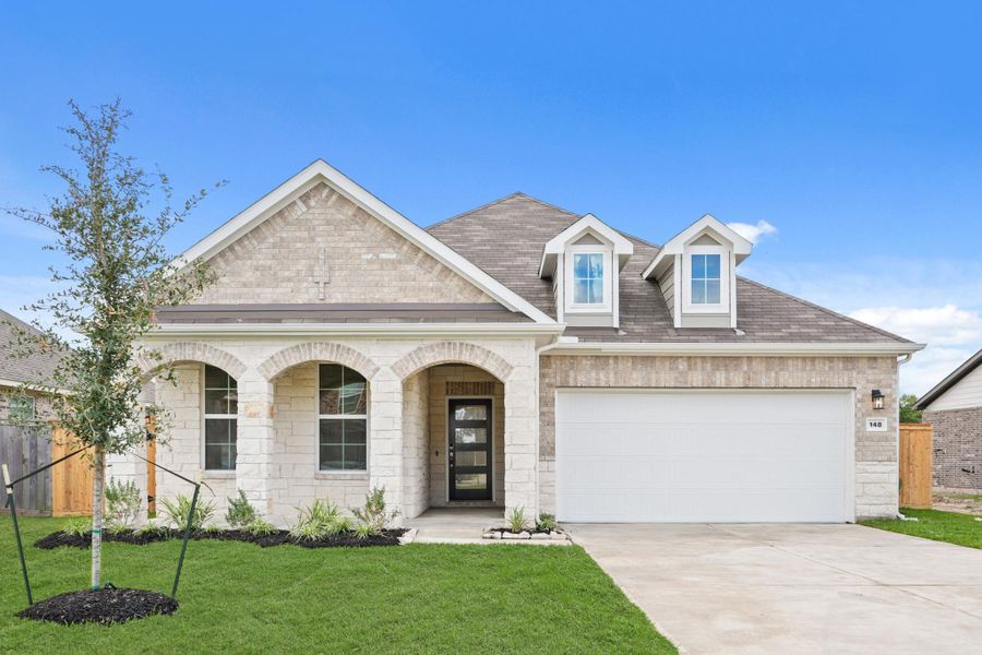 Front exterior of a new home in Bayou Bend, Angleton, TX, highlighting curb appeal (Image 1). Front exterior of a new home in Bayou Bend, Angleton, TX, highlighting curb appeal (Image 1).