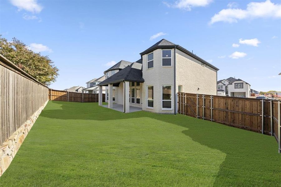 Exterior details and patio area of a home in Wellspring Estates, Celina (Image 3). Exterior details and patio area of a home in Wellspring Estates, Celina (Image 3).