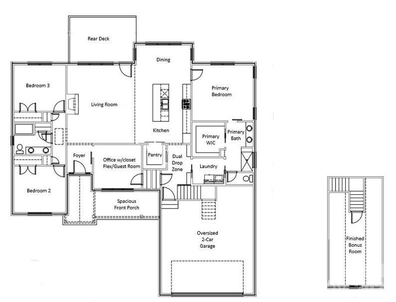 Open Flow, Split Floor Plan, 3 Bedrooms plus an Office/Flex/Guest Room AND Finished Bonus over Garage! Open Flow, Split Floor Plan, 3 Bedrooms plus an Office/Flex/Guest Room AND Finished Bonus over Garage!