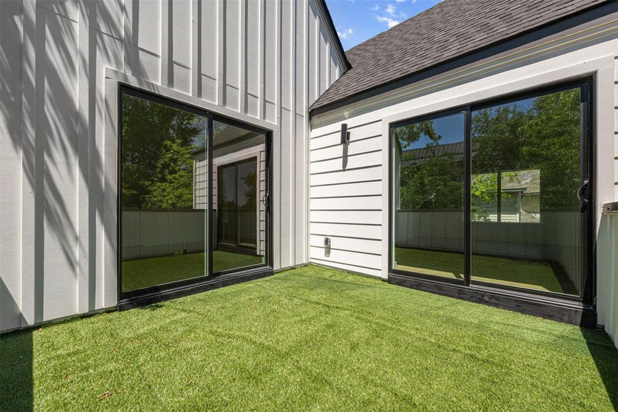 Exterior details and patio area of a home in , Austin (Image 4). Exterior details and patio area of a home in , Austin (Image 4).
