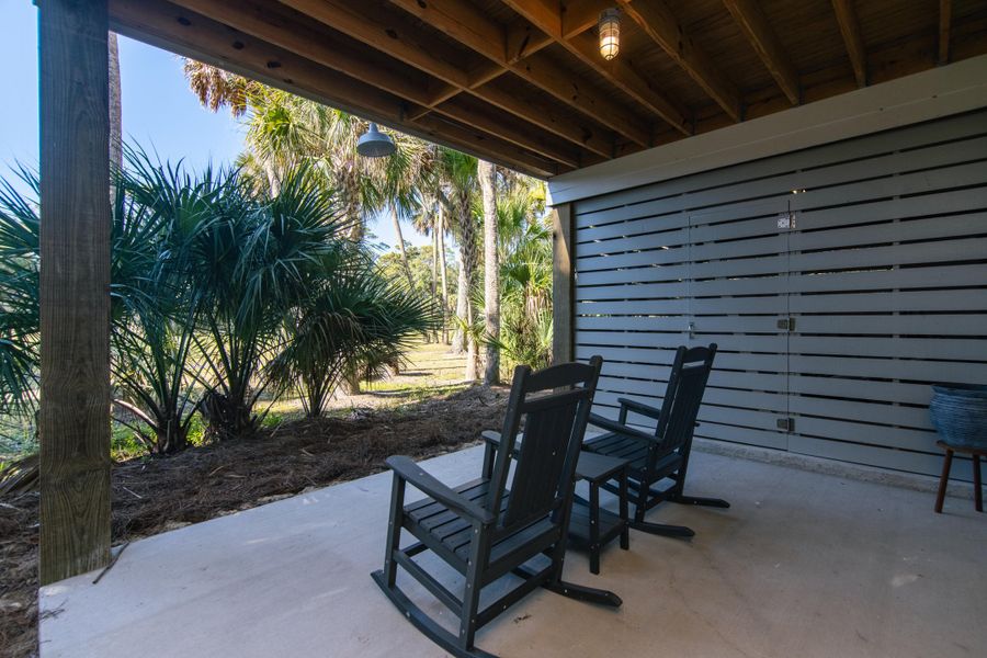 Exterior details and patio area of a home in , Edisto Island (Image 27).