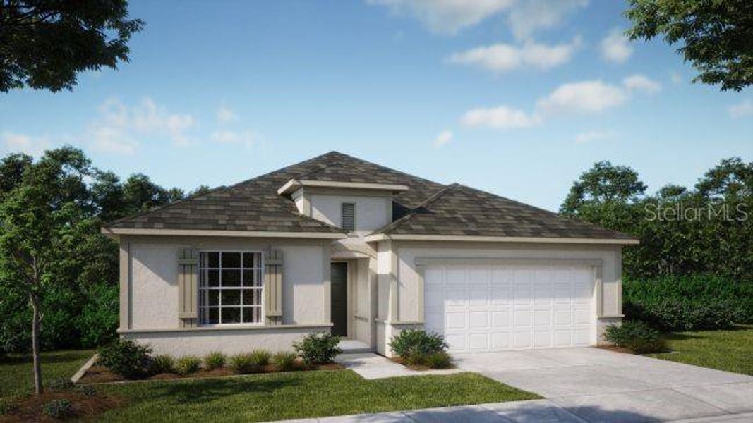 Front exterior of a new home in Briarwood, Alachua, FL, highlighting curb appeal (Image 2). Front exterior of a new home in Briarwood, Alachua, FL, highlighting curb appeal (Image 2).