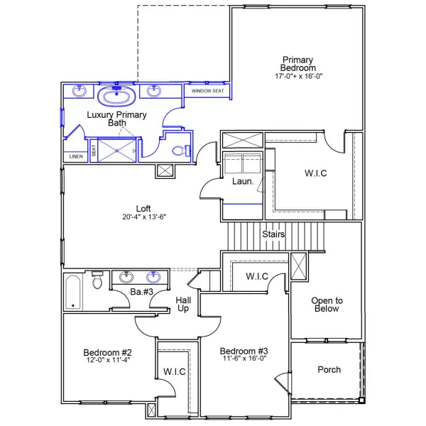 2D floor plan layout of this home in Grand Park, Leland, NC (Image 4).