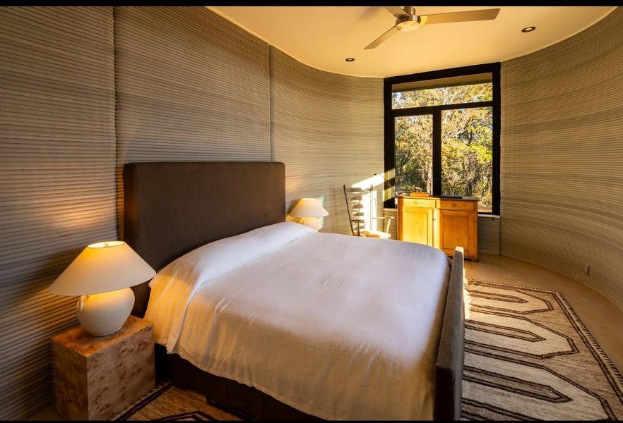 Bedroom with a ceiling fan