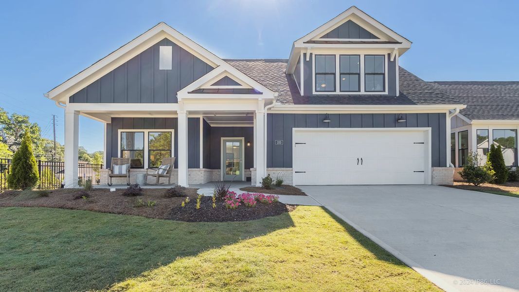 Representative exterior photo of a completed home built from the Promenade by Epcon Communities in The Courtyards at Redbud Lane, Holly Springs, GA (Image 31).