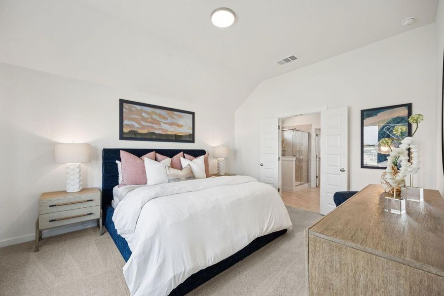Primary Suite in the Diamond home plan by Trophy Signature Homes – REPRESENTATIVE PHOTO