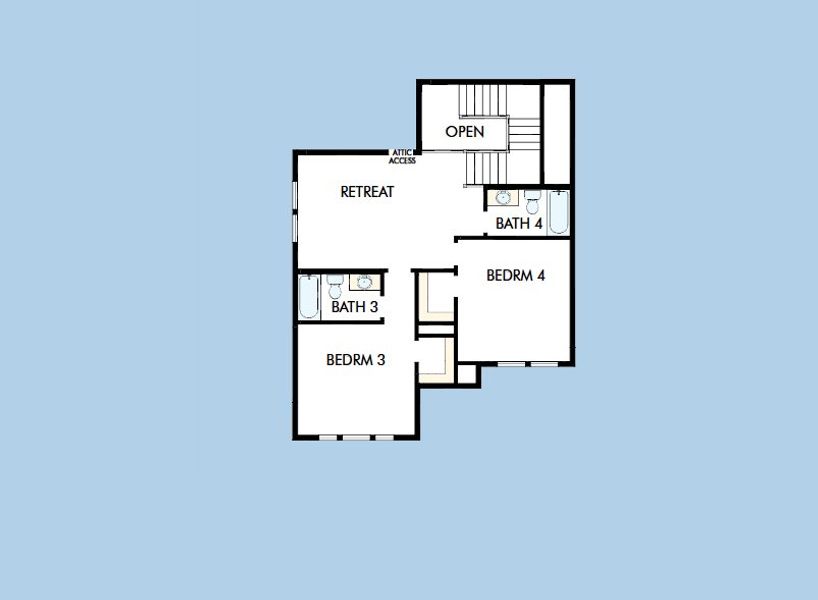 2D floor plan layout for the The Nacogdoches by David Weekley Homes in Prairieland Village 60' Homesites, Cypress, TX (Image 4).