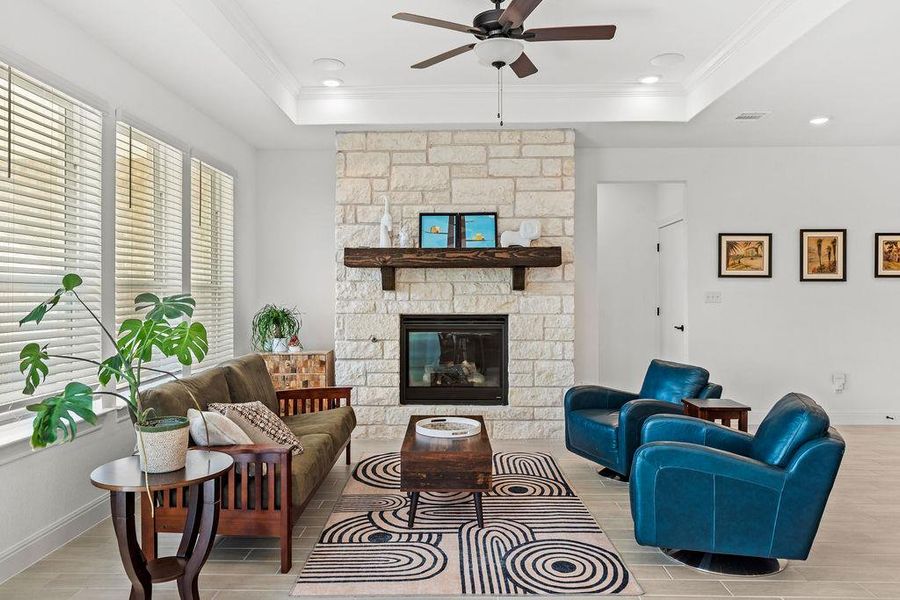 Imagine visiting with family and friends in this cozy space, or hosting movie night.