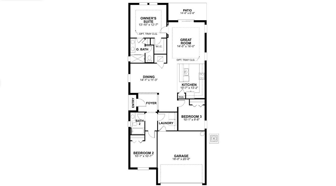 2D floor plan layout for the Impeccable by M/I Homes in Southpointe, Palmetto, FL (Image 3).