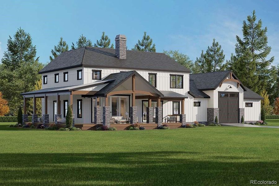 Front exterior of a new home in , Kiowa, CO, highlighting curb appeal (Image 16). Front exterior of a new home in , Kiowa, CO, highlighting curb appeal (Image 16).