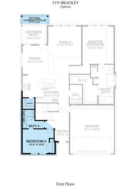 2D floor plan layout for the Bradley by Landon Homes in East Village - Classic Series, Frisco, TX (Image 36). 2D floor plan layout for the Bradley by Landon Homes in East Village - Classic Series, Frisco, TX (Image 36).