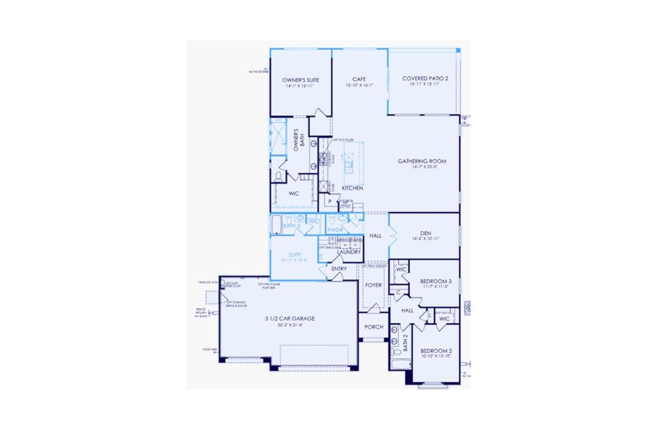 2D floor plan layout of this home in Saguaro Reserve - Majesty, Marana, AZ (Image 3).