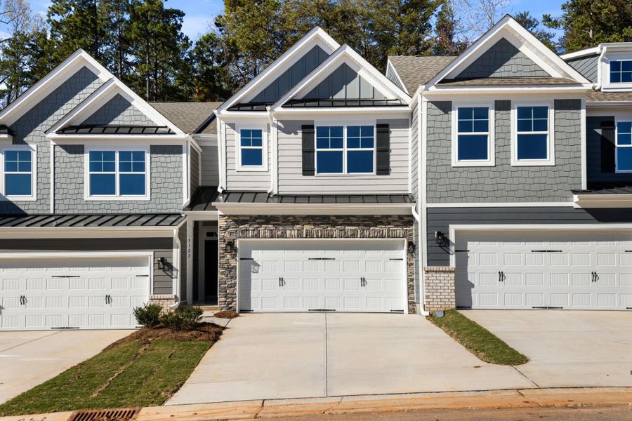 Front exterior of a new home in Harbor Crossing, Greensboro, NC, highlighting curb appeal (Image 1).