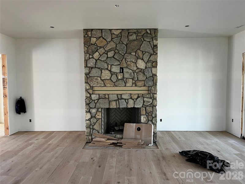 Gorgeous stone fireplace