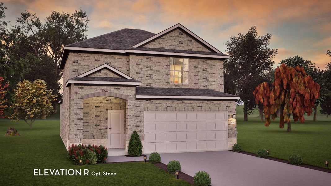 Representative exterior photo of a completed home built from the Elm by CastleRock Communities in Arboretum Estates, Terrell, TX (Image 21).