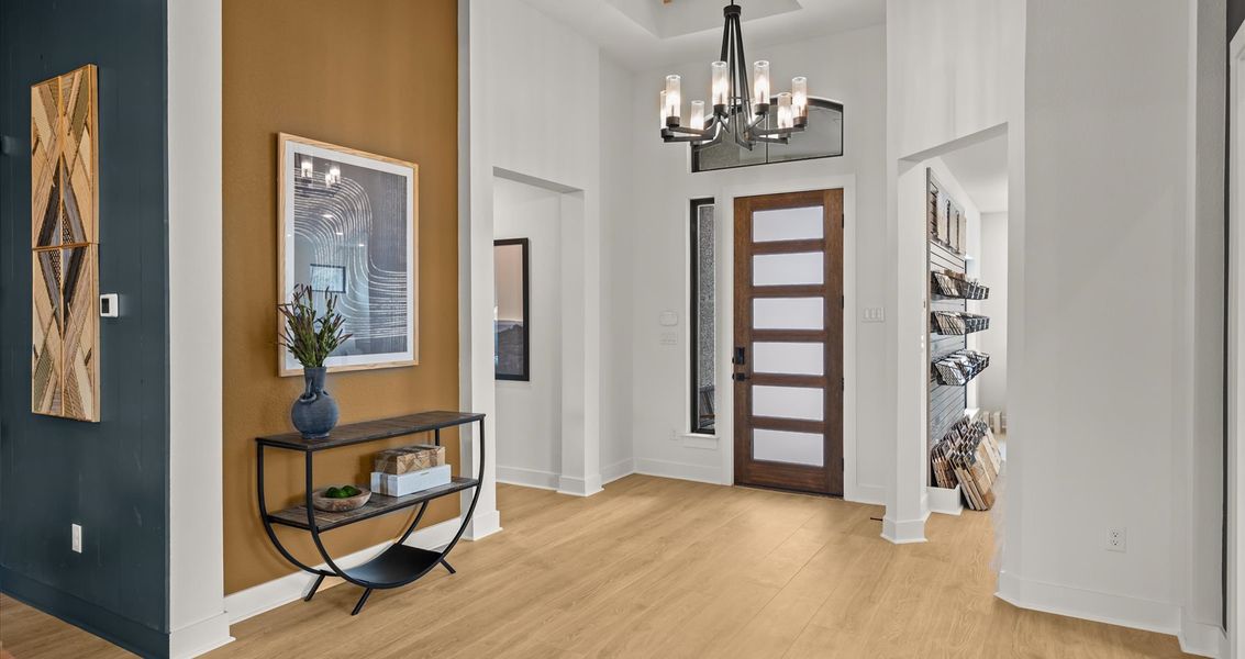 Furnished interior view inside a new home in 6 Creeks, Kyle (Image 7).