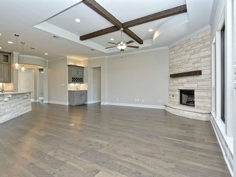 Representative unfurnished interior of a home built from the Madera II by Giddens Homes in Scofield Farms Estates, Georgetown (Image 289).