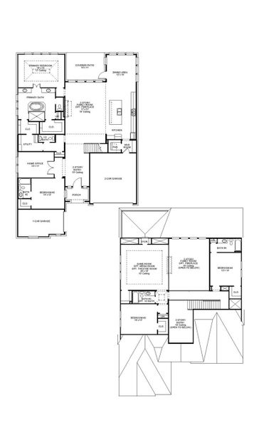 2D floor plan layout of this home in Easton Park 60', Austin, TX (Image 2).