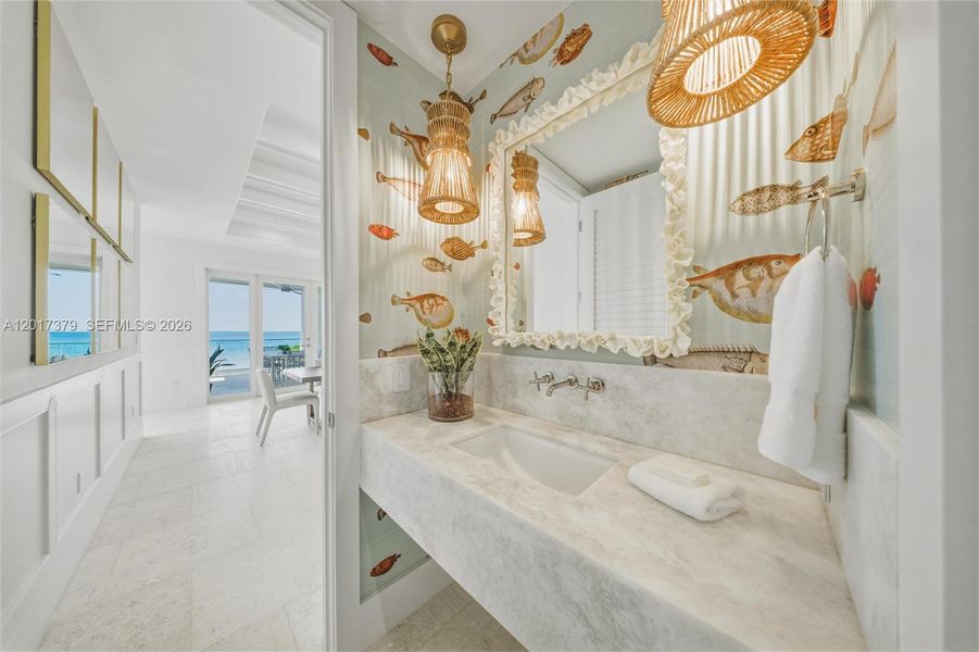 Furnished interior view inside a new home in , Islamorada, Village of Islands (Image 71).